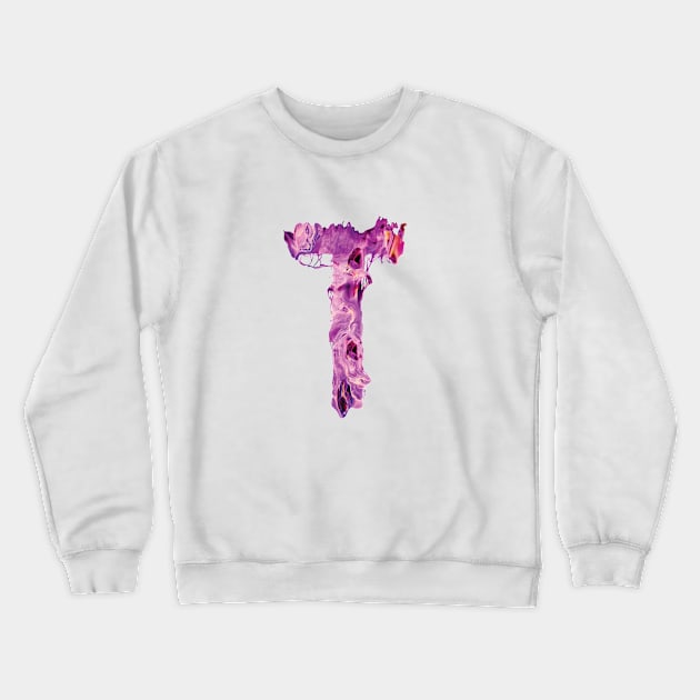 Colorful Painted Initial Letter T Crewneck Sweatshirt by Artifyio